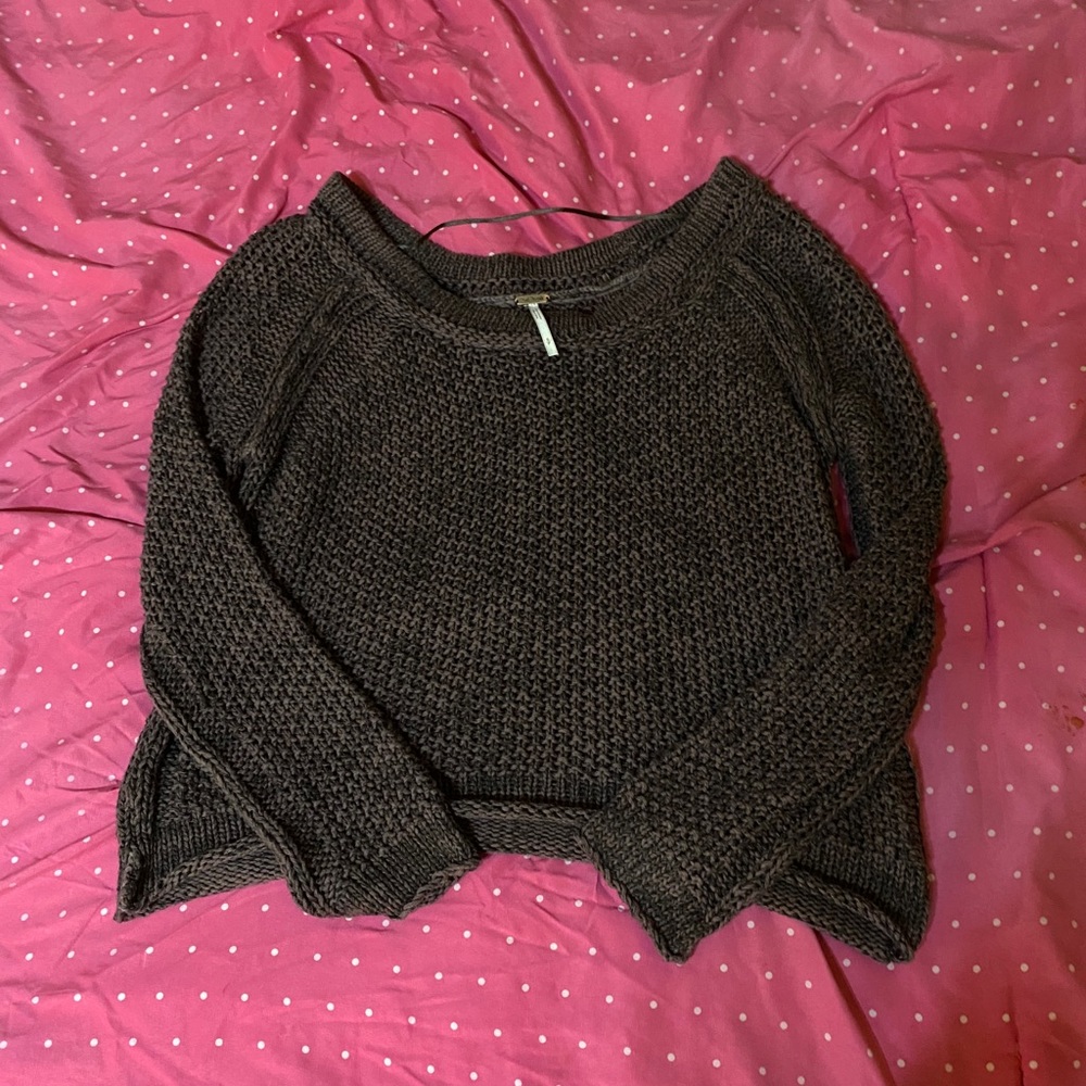 Free People brown knit sweater